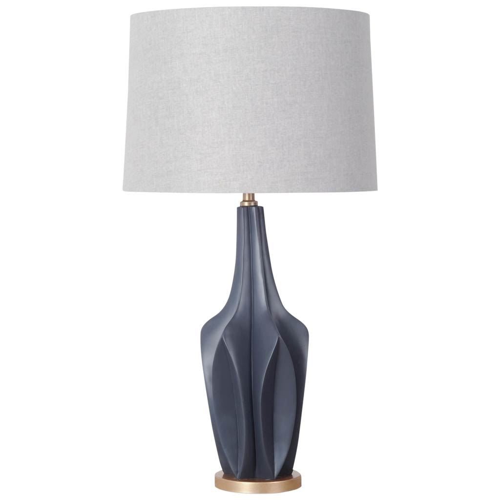 Bravar III 30" Gray-Blue Resin Base w/ Gray Fabric Shade Table Lamp from Mercana - Luna Furniture