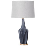 Bravar III 30" Gray-Blue Resin Base w/ Gray Fabric Shade Table Lamp from Mercana - Luna Furniture
