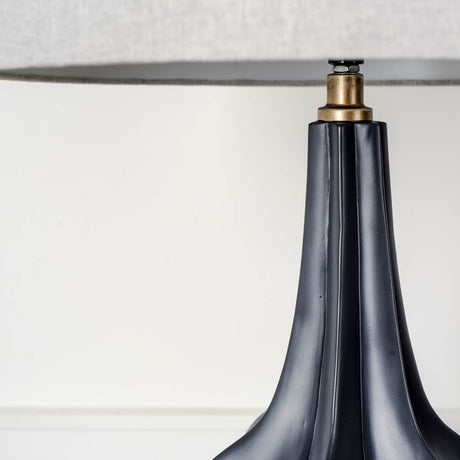 Bravar III 30" Gray-Blue Resin Base w/ Gray Fabric Shade Table Lamp from Mercana - Luna Furniture