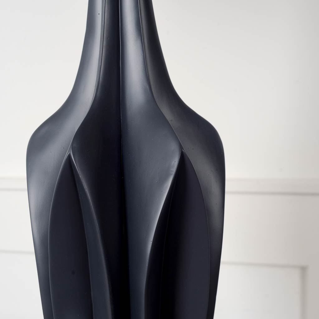 Bravar III 30" Gray-Blue Resin Base w/ Gray Fabric Shade Table Lamp from Mercana - Luna Furniture