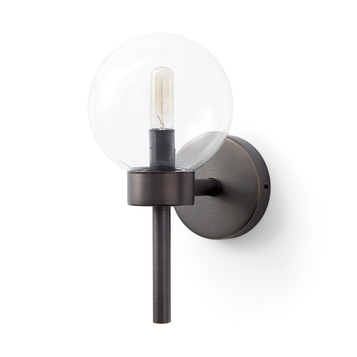 Boltern II 6x12 Black Toned Glass Globe Wall Sconce from Mercana - Luna Furniture
