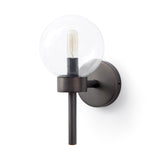 Boltern II 6x12 Black Toned Glass Globe Wall Sconce from Mercana - Luna Furniture