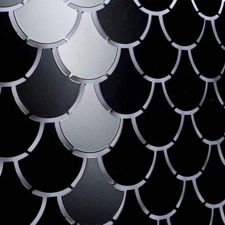 Brasseur I (26"x15") Charcoal Black Metal Fish Scale Three Bulb Chandelier from Mercana - Luna Furniture