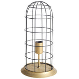 Carkner I (38"H) Gun-Metal Grey Cylindrical Metal Cage Table Lamp from Mercana - Luna Furniture