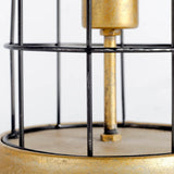 Carkner I (38"H) Gun-Metal Grey Cylindrical Metal Cage Table Lamp from Mercana - Luna Furniture