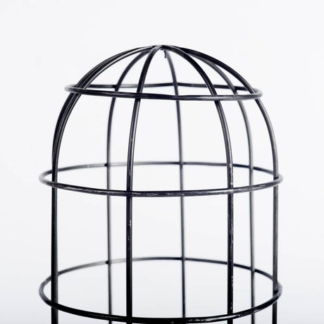 Carkner I (38"H) Gun-Metal Grey Cylindrical Metal Cage Table Lamp from Mercana - Luna Furniture