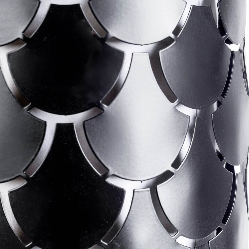 Brasseur III 10.5x22 Black Toned Metal Fish Scale Wall Sconce from Mercana - Luna Furniture