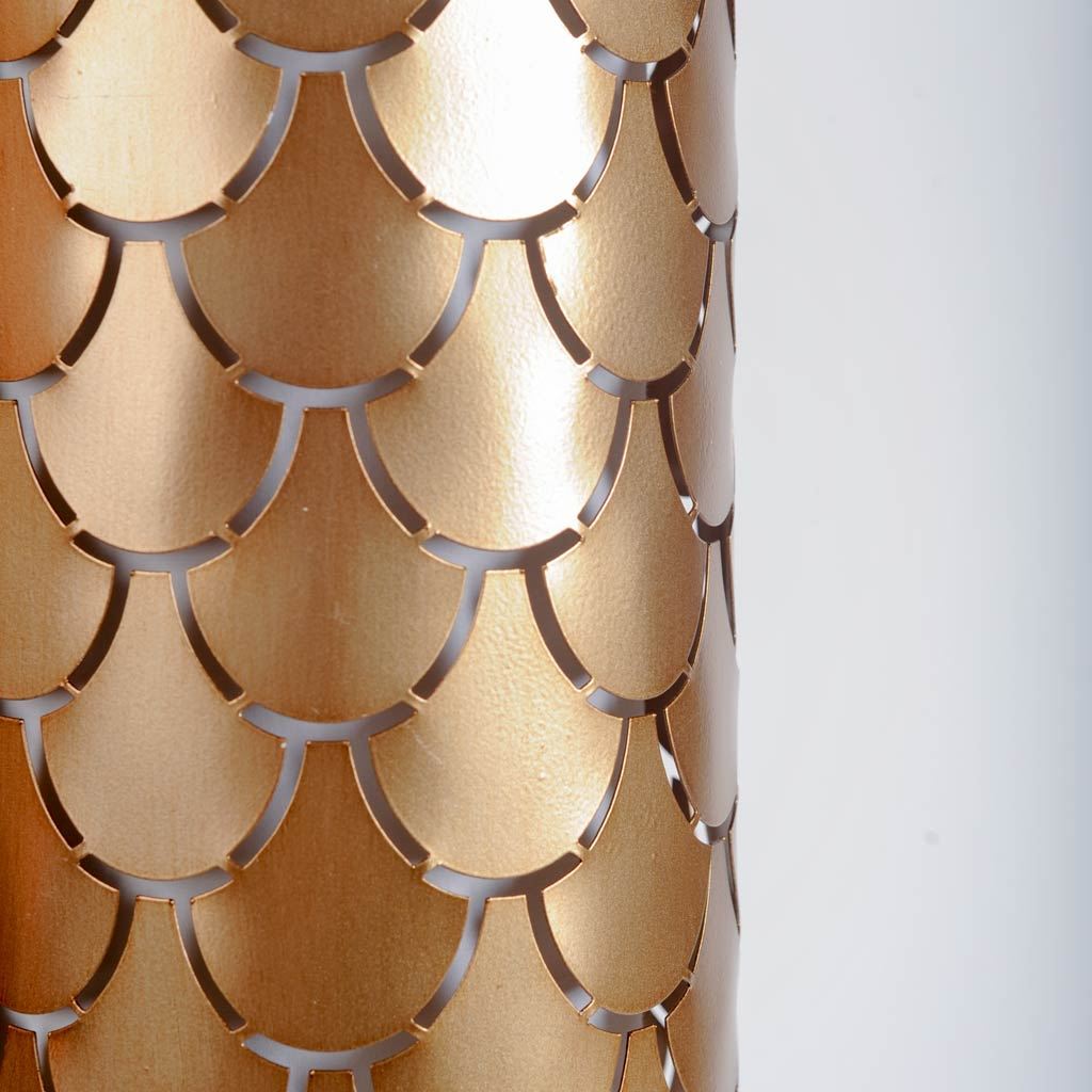 Brasseur IV 10.5x22 Gold Toned Metal Fish Scale Wall Sconce from Mercana - Luna Furniture