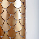 Brasseur IV 10.5x22 Gold Toned Metal Fish Scale Wall Sconce from Mercana - Luna Furniture