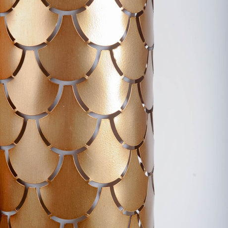 Brasseur IV 10.5x22 Gold Toned Metal Fish Scale Wall Sconce from Mercana - Luna Furniture