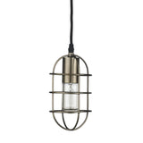 Hines I 4x8 Antiqued-Brass Metal Cage Pendant Light from Mercana - Luna Furniture
