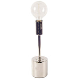 Mooney (17.5"H) Metallic-Silver Metal Shade-less Table Lamp from Mercana - Luna Furniture