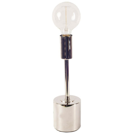 Mooney (17.5"H) Metallic-Silver Metal Shade-less Table Lamp from Mercana - Luna Furniture