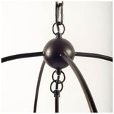 Penhill (25"x24") Black and Wooden Three Bulb Chandelier from Mercana - Luna Furniture