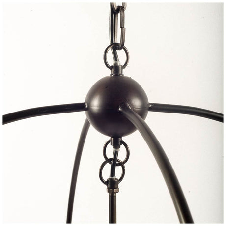 Penhill (25"x24") Black and Wooden Three Bulb Chandelier from Mercana - Luna Furniture