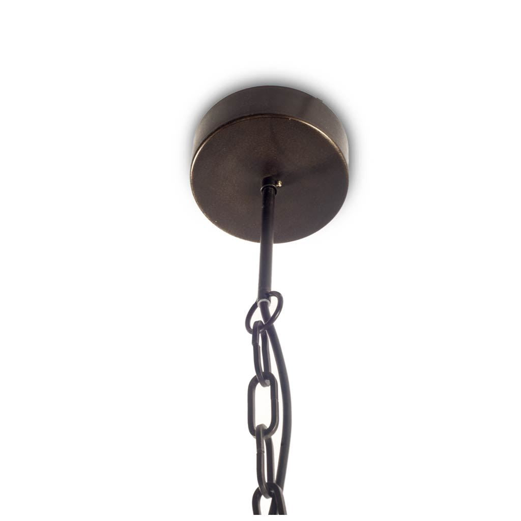 Penhill (25"x24") Black and Wooden Three Bulb Chandelier from Mercana - Luna Furniture