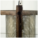 Keppler 16L x 16W x 18.3H Perforated Metal and Wood Pendant Light from Mercana - Luna Furniture