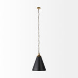 Fenton 18.0L x 18.0W x 23.0H Black W/Antiqued Gold Accents Pendant Light from Mercana - Luna Furniture