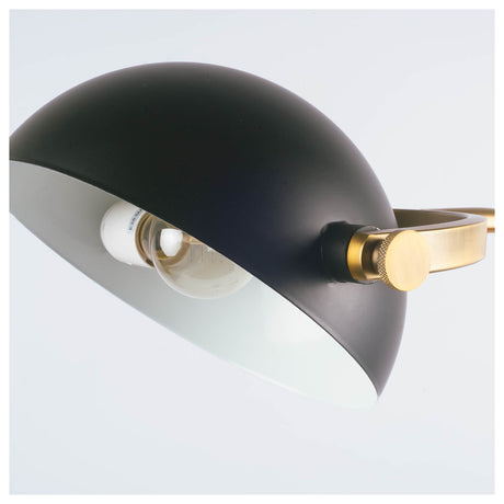 Denmark (55.1"H) Black/Gold Concrete Base Metal Shade Floor Lamp from Mercana - Luna Furniture