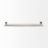 Alfred 35L x 16W Natural Wooden Herringbone Rectangular Tray from Mercana - Luna Furniture