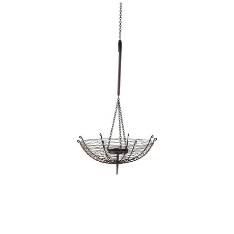 Rihanna I Small Black Metal Umbrella Candle Holder Lantern from Mercana - Luna Furniture