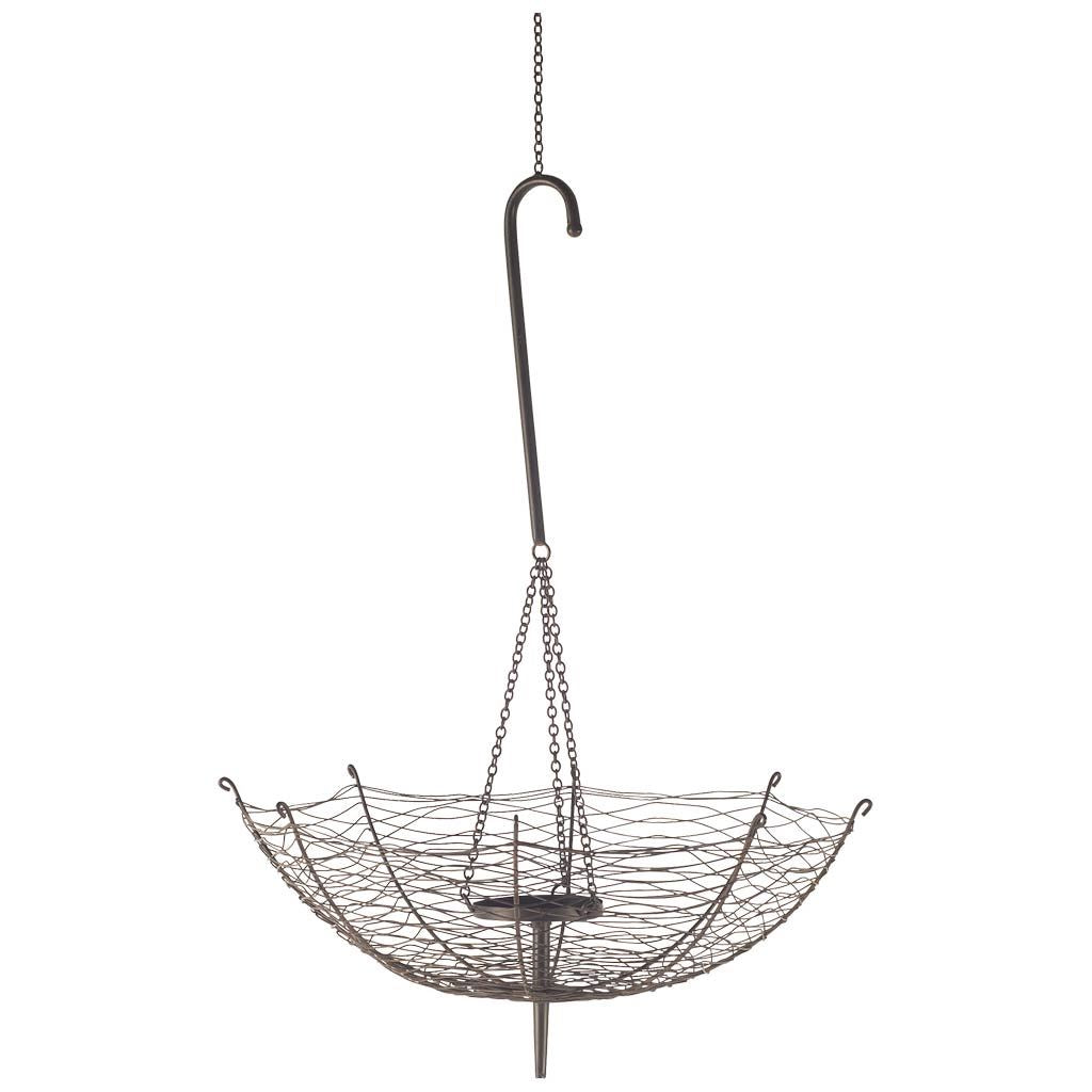 Rihanna III Large Black Metal Umbrella Candle Holder Lantern from Mercana - Luna Furniture