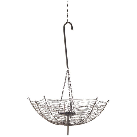 Rihanna III Large Black Metal Umbrella Candle Holder Lantern from Mercana - Luna Furniture