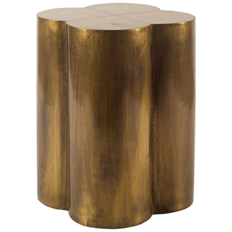 Quatrefoil 18L x 18W Gold Flower W/ Wooden Top Brass Cladding Accent Table from Mercana - Luna Furniture
