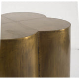Quatrefoil 18L x 18W Gold Flower W/ Wooden Top Brass Cladding Accent Table from Mercana - Luna Furniture