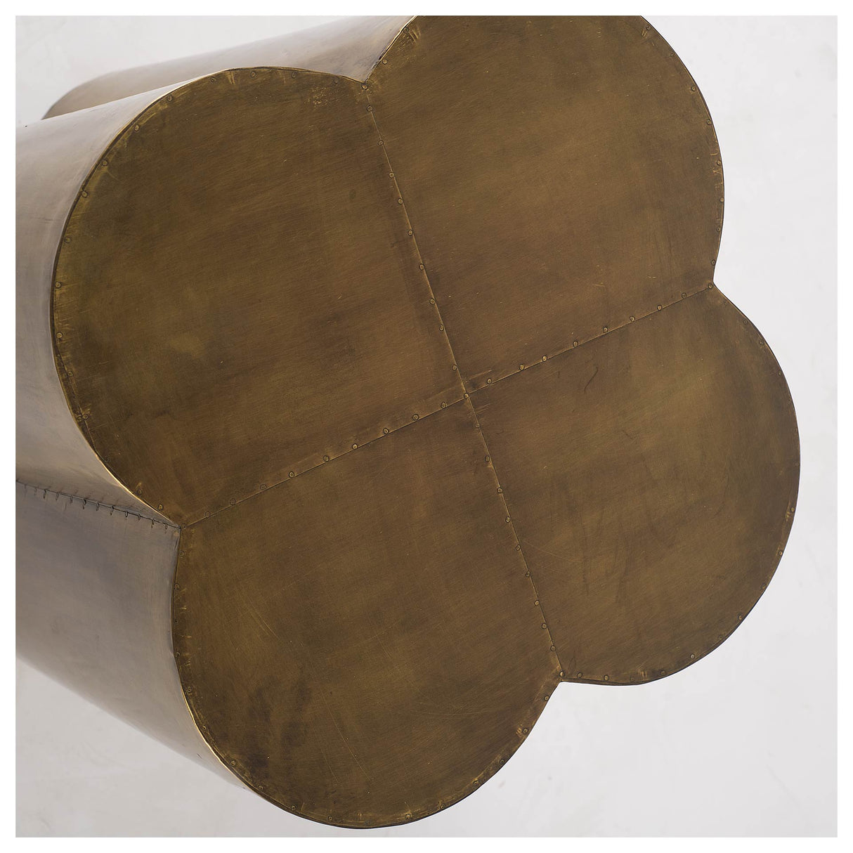 Quatrefoil 18L x 18W Gold Flower W/ Wooden Top Brass Cladding Accent Table from Mercana - Luna Furniture