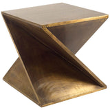 Zelda 20L x 20W Gold Metal-Cladded Z-Shaped Wooden Accent Table from Mercana - Luna Furniture