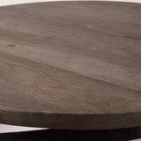 Triumph 40" Round Brown Solid Wood Top Black Metal Base Coffee Table from Mercana - Luna Furniture