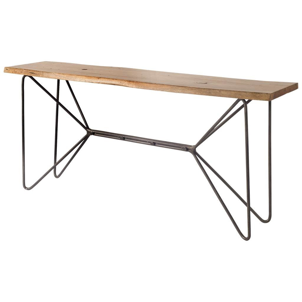 Papillion I 66L x 16W Natural Solid Wood and Iron Console Table from Mercana - Luna Furniture