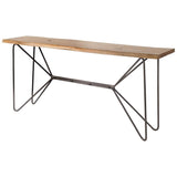 Papillion I 66L x 16W Natural Solid Wood and Iron Console Table from Mercana - Luna Furniture