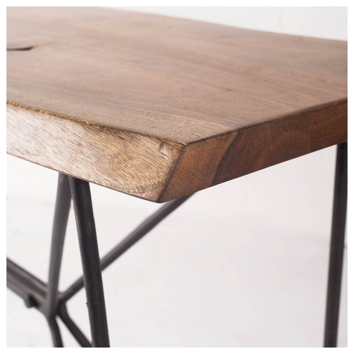 Papillion I 66L x 16W Natural Solid Wood and Iron Console Table from Mercana - Luna Furniture