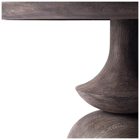 Crossman 60" Round Dark Brown/Gray Solid Wood Table Top & Base Dining Table from Mercana - Luna Furniture