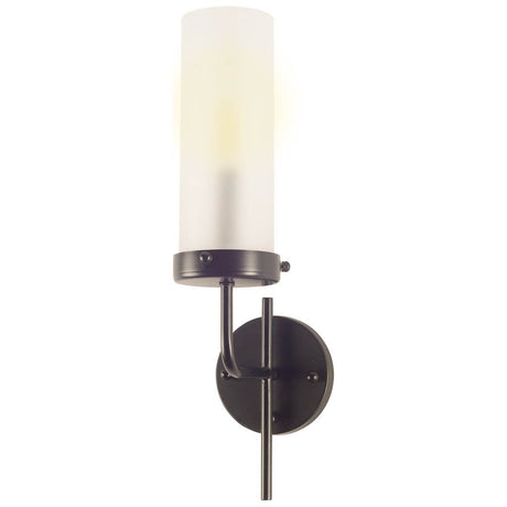 Bougeoir I I 8x20 Gray Metal Cylindrical Glass Shade Wall Sconce from Mercana - Luna Furniture