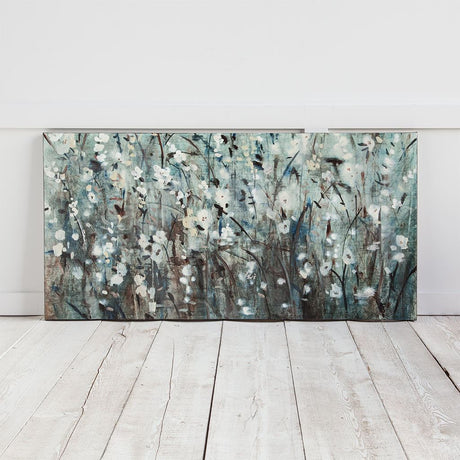 White Blooms with Navy II (MC) by Mercana Studio a Hand Embellished Textured Canvas from Mercana - Luna Furniture