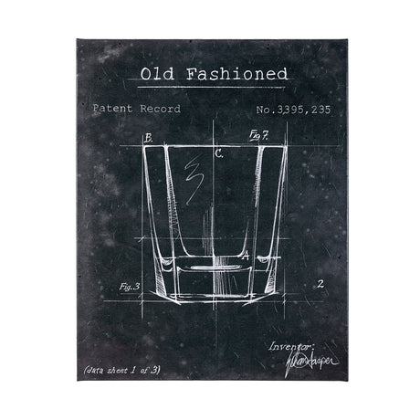 Barware Blueprint I by Mercana Studio a Hand Embellished Textured Canvas from Mercana - Luna Furniture