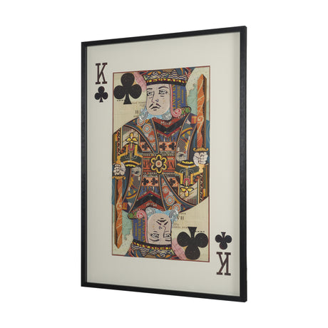 King of Clubs Playing Card a Paper Mosaic Collage Framed Art under Glass from Mercana - Luna Furniture