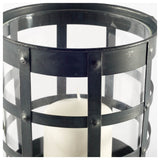 Oliver Black Metal/Glass Caged Table Candle Holder from Mercana - Luna Furniture