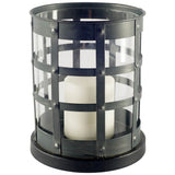 Oliver Black Metal/Glass Caged Table Candle Holder from Mercana - Luna Furniture