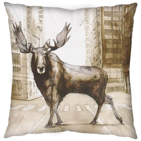 Northstreet II 18 x 18 Brown Moose City Crossing Decorative Pillow Cover from Mercana - Luna Furniture