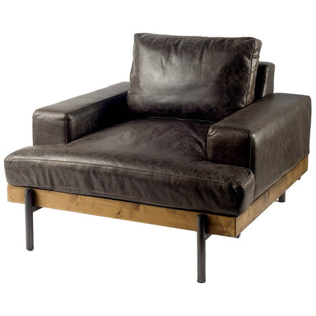 Colburne I Brown Leather Body Wood/Iron Frame Club Chair from Mercana - Luna Furniture