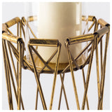 Othello II Short Antiqued Brass Metal Table Candle Holder from Mercana - Luna Furniture