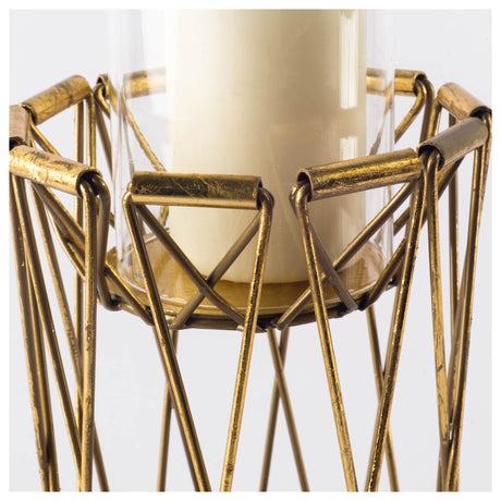 Othello I Tall Antiqued Brass Metal Table Candle Holder from Mercana - Luna Furniture