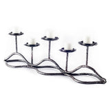 Orville Black Metal Pipe Five Tealight Table Candle Holder from Mercana - Luna Furniture