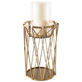 Othello I Tall Antiqued Brass Metal Table Candle Holder from Mercana - Luna Furniture