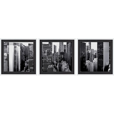 Custom Panorama of NYC VII (MC) (Set of 3) by Jeff Pica Hand Embelished Framed Photo Art Print Matte from Mercana - Luna Furniture