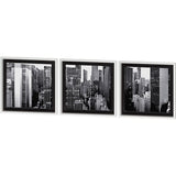 Custom Panorama of NYC VII (MC) (Set of 3) by Jeff Pica Hand Embelished Framed Photo Art Print Matte from Mercana - Luna Furniture